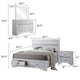 Vino White 4 Piece Queen Bed Set w Storage | Dressers | Glitter Accent