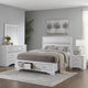 Vino White 4 Piece Queen Bed Set w Storage | Dressers | Glitter Accent