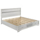 Vino White 5pc King Size Bed Set w Storage | Dressers | Glitter Accent