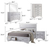 Vino White 5pc King Size Bed Set w Storage | Dressers | Glitter Accent