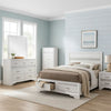 Vino White 5pc King Size Bed Set w Storage | Dressers | Glitter Accent