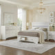 Vino White 4pc California King Bed Set w Dressers | Glitter Accent