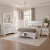 Vino White 5pc California King Bed Set w Dressers | Glitter Accent