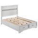 Vino White 5pc Full Size Bed Set w Storage | Dressers | Glitter Accent