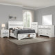 Vino White 5pc Full Size Bed Set w Storage | Dressers | Glitter Accent