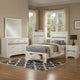 Vino White 5pc Twin Size Bed Set w Storage | Dressers | Glitter Accent