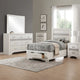Vino White 5pc Twin Size Bed Set w Storage | Dressers | Glitter Accent