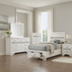 Vino White 5pc Twin Size Bed Set w Storage | Dressers | Glitter Accent