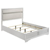 Vino White 4pc Queen Size Bed Set w Dressers | Mirror | Glitter Accent