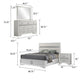 Vino White 4pc California King Bed Set | Dressers | Glitter Accent BM340027