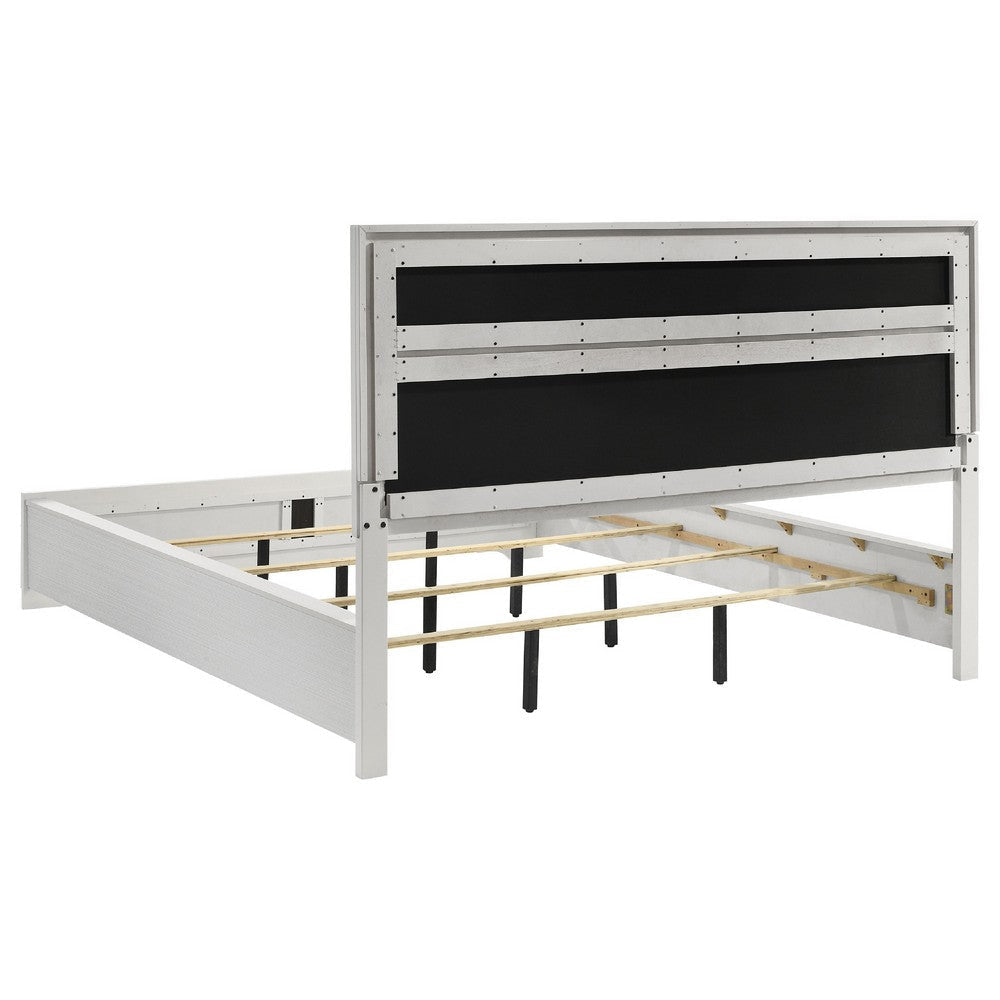 Vino White 5pc California King Bed Set | Dressers | Glitter Accent BM340028