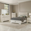 Vino White 5pc Full Size Bed Set w Dressers | Mirror | Glitter Accent