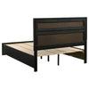 Vino Black 4pc Queen Size Bed Set w Storage Dressers | Glitter Accent