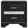 Vino Black 4pc Queen Size Bed Set w Storage Dressers | Glitter Accent
