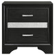 Vino Black 4pc Queen Size Bed Set w Storage Dressers | Glitter Accent