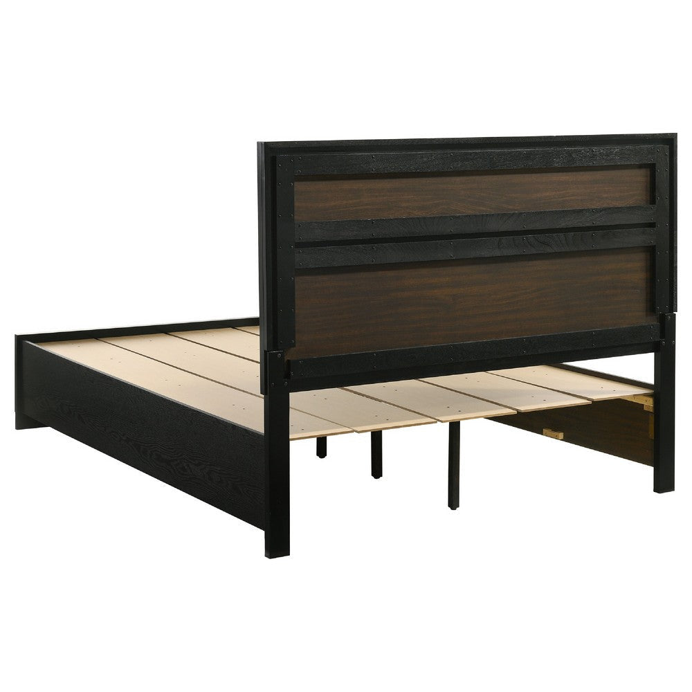 Vino Black 5pc Queen Size Bed Set w Storage Dressers | Glitter Accent BM340032