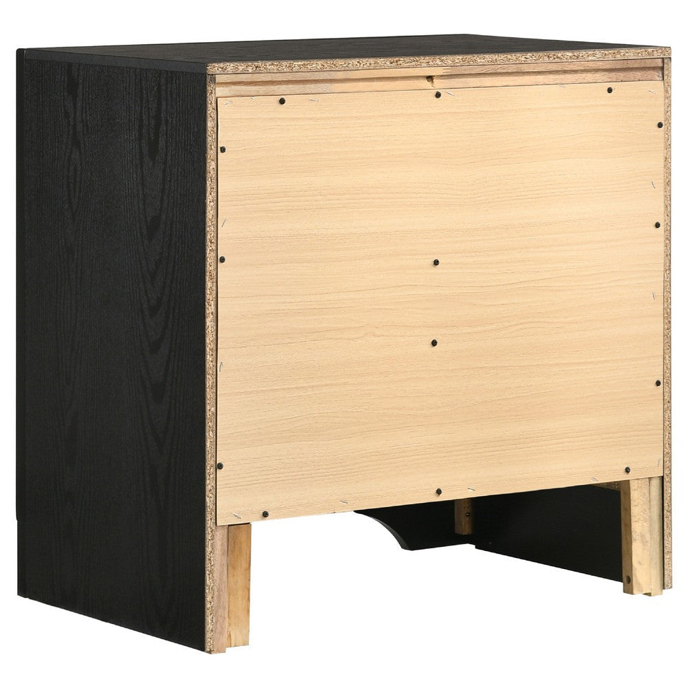 Vino Black 5pc Queen Size Bed Set w Storage Dressers | Glitter Accent BM340032