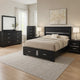Vino Black 5pc Queen Size Bed Set w Storage Dressers | Glitter Accent BM340032