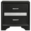Vino Black 4pc King Size Bed Set w Storage | Dressers | Glitter Accent