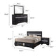 Vino Black 4pc King Size Bed Set w Storage | Dressers | Glitter Accent