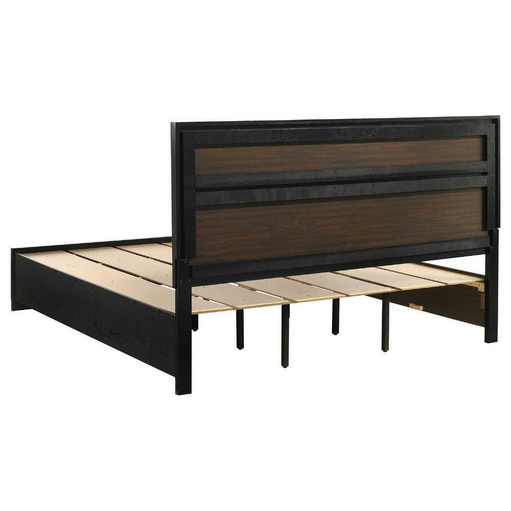 Vino Black 5pc King Size Bed Set w Storage | Dressers | Glitter Accent