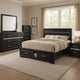Vino Black 5pc California King Bed Set w Storage | Glitter Accent