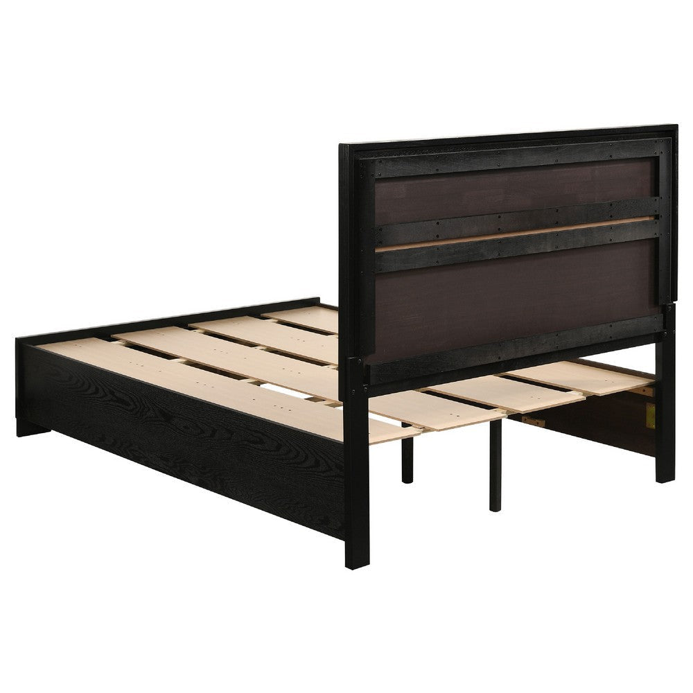Vino Black 5pc Full Size Bed Set w Storage | Dressers | Glitter Accent BM340037