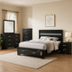 Vino Black 5pc Full Size Bed Set w Storage | Dressers | Glitter Accent BM340037