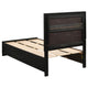 Vino Black 5pc Twin Size Bed Set w Storage | Dressers | Glitter Accent