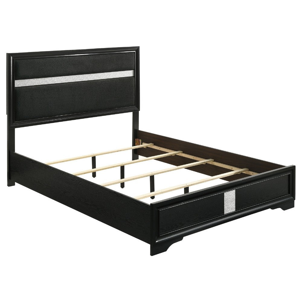 Vino Black 5pc California King Bed Set | Dressers | Glitter Accent BM340044