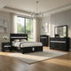 Vino Black 5pc California King Bed Set | Dressers | Glitter Accent