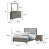 Reay 4 Piece Queen Bedroom Set with Dressers | Upholstered Gray Brown BM340047