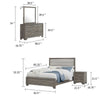 Reay 4 Piece Queen Bedroom Set with Dressers | Upholstered Gray Brown