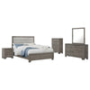 Reay 5 Piece Queen Bedroom Set with Dressers | Upholstered Gray Brown