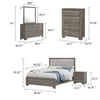 Reay 5 Piece King Bedroom Set with Dressers | Upholstered | Gray Brown BM340050