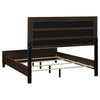 Yels 4 Piece Queen Bedroom Set | Gray Upholstery | Walnut Brown Wood
