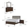 Yels 4 Piece Queen Bedroom Set | Gray Upholstery | Walnut Brown Wood