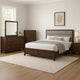 Yels 5 Piece King Bedroom Set | Gray Upholstery | Walnut Brown Wood BM340054