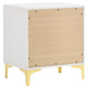 Dle 4pc Queen Bedroom Set | White Faux Leather | Modern Gold Accents