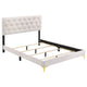 Dle 5pc Queen Bedroom Set | White Faux Leather | Modern Gold Accents BM340056