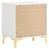 Dle 5pc Queen Bedroom Set | White Faux Leather | Modern Gold Accents