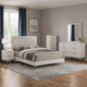 Dle 5pc Queen Bedroom Set | White Faux Leather | Modern Gold Accents