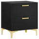 Dle 4pc Queen Bedroom Set | Tufted Black Velvet | Modern Gold Accent BM340061