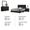 Dle 4pc Queen Bedroom Set | Tufted Black Velvet | Modern Gold Accent