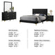 Dle 4pc Queen Bedroom Set | Tufted Black Velvet | Modern Gold Accent