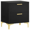 Dle 5pc Queen Bedroom Set | Tufted Black Velvet | Modern Gold Accent BM340062