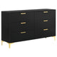 Dle 5pc Queen Bedroom Set | Tufted Black Velvet | Modern Gold Accent BM340062