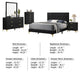 Dle 5pc Queen Bedroom Set | Tufted Black Velvet | Modern Gold Accent BM340062