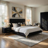 Dle 5pc Queen Bedroom Set | Tufted Black Velvet | Modern Gold Accent