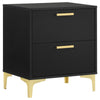 Dle 4pc King Bedroom Set | Tufted Black Velvet | Modern Gold Accents BM340063